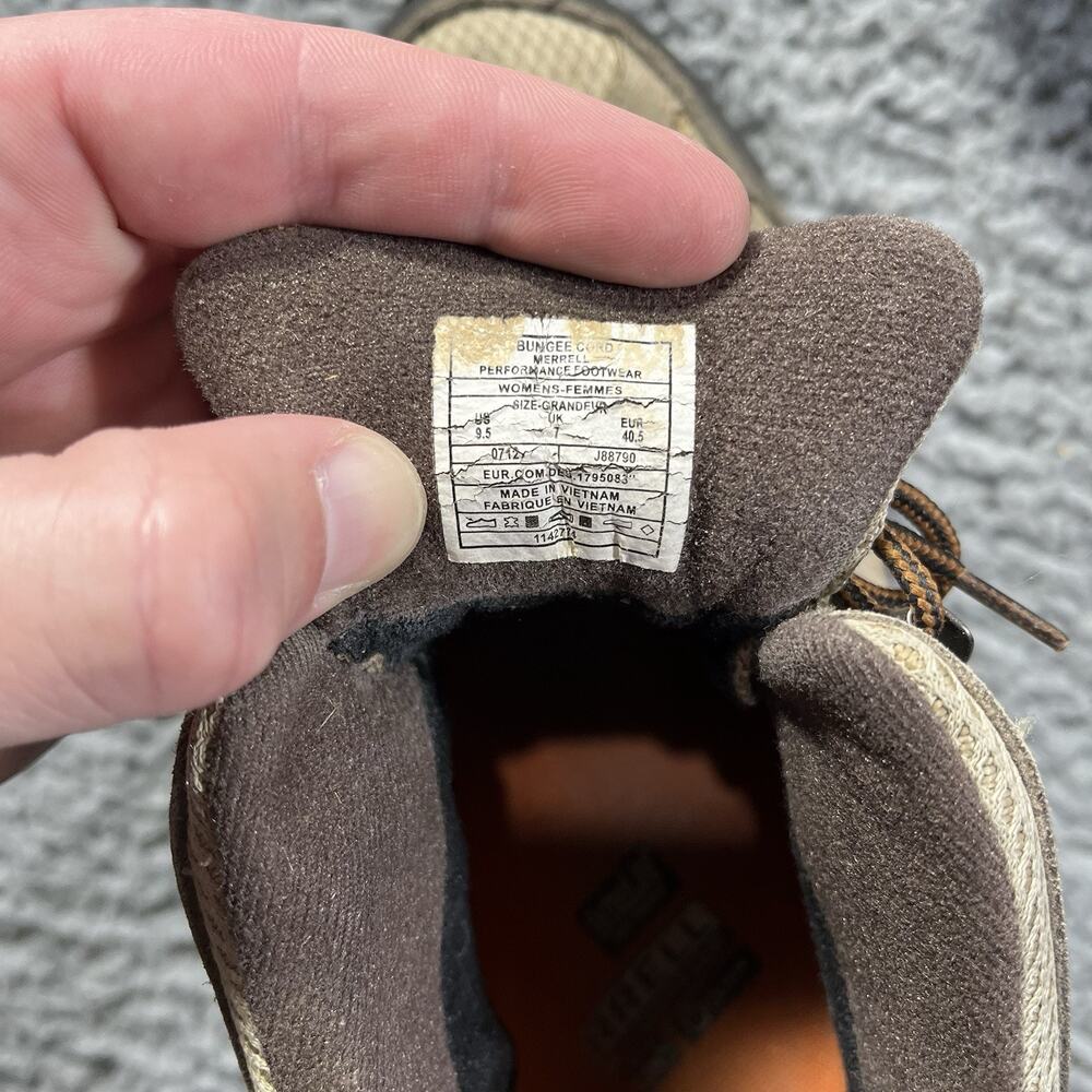 Merrell Moab Mid Waterproof Hiking Boots Bungee Cord Brown Womens 9.5 J88790 - Picture 9 of 11